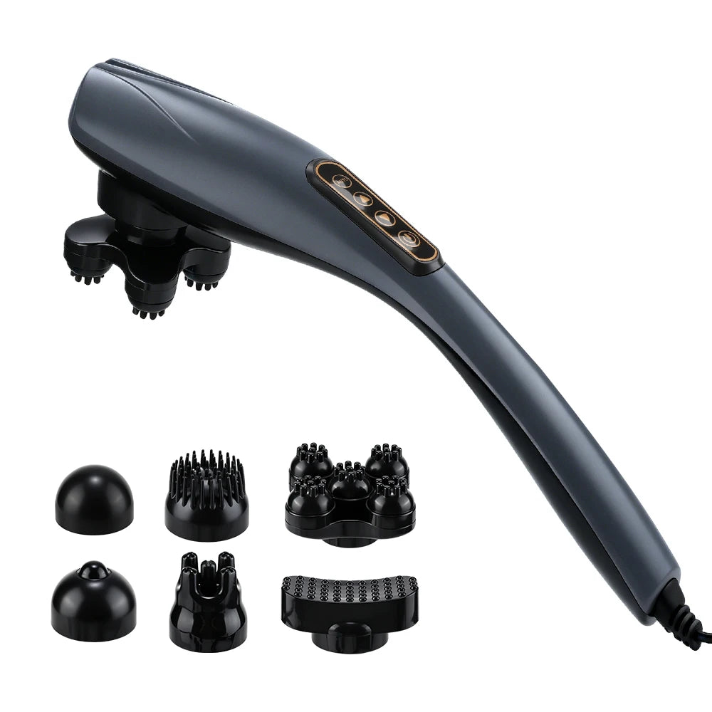 6 in 1 Electric Dolphin Massage Stick Cervical Massager Neck Shoulder Waist Home Massage Hammer Back Multifunctional Whole Body