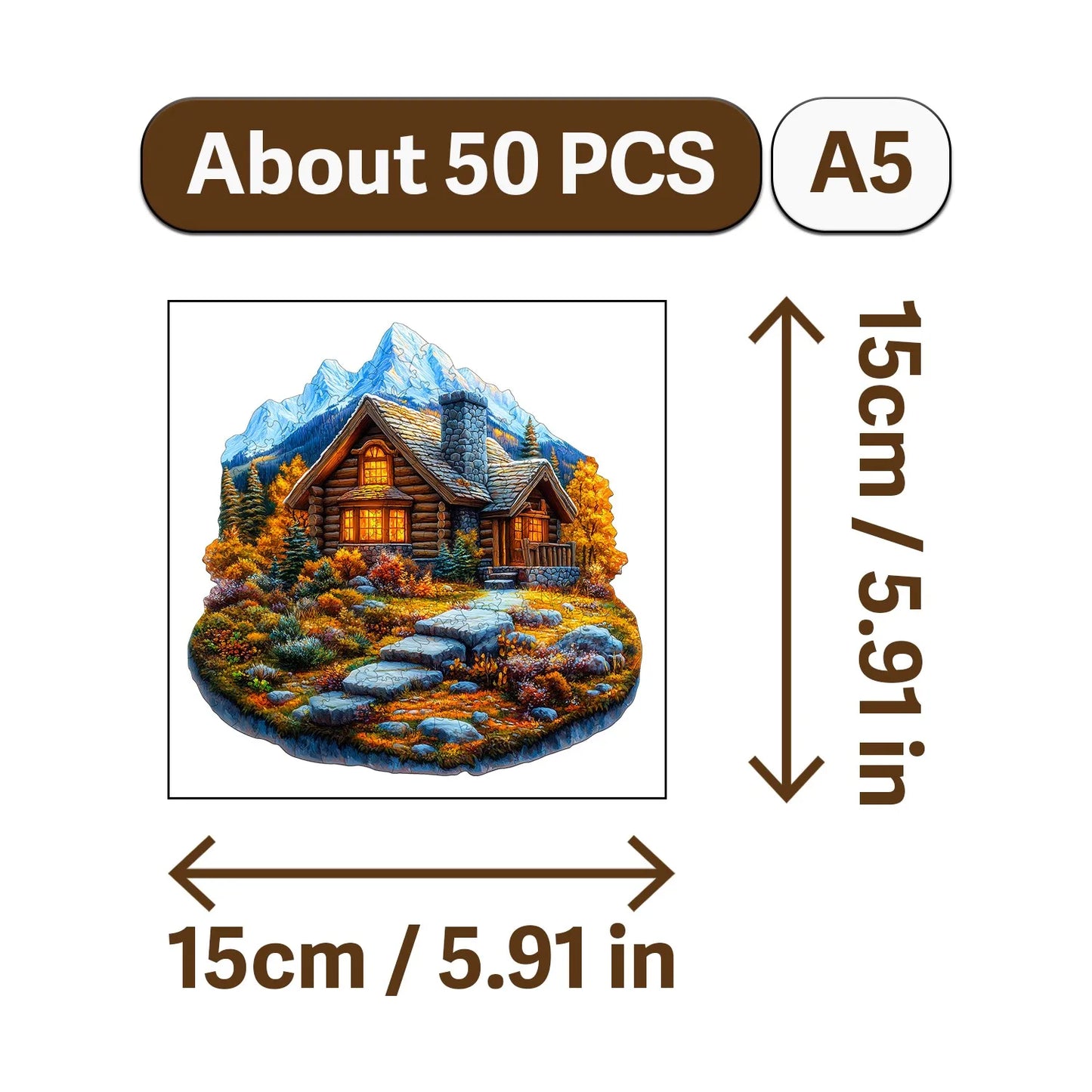 Rural Scenery Wooden Jigsaw Puzzle Wood Home Decor Painting Christmas and Halloween Gift Toy for Teen and Kid