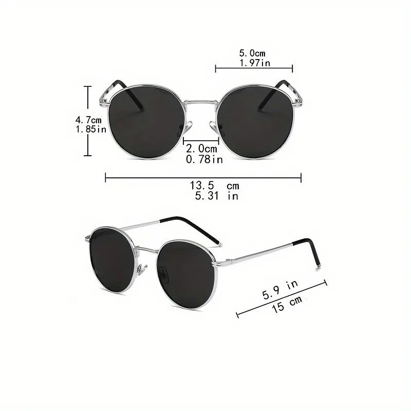 Five Color Retro Exquisite Fashion Round Metal Frame Punk Style Party Party Photo Decoration Glasses