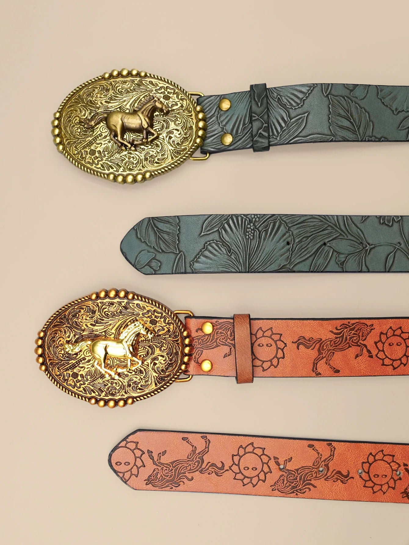 Vintage Cowboy Style Belt, Women's Fashion Casual Belt, Retro Printed Leather Belt, Suitable for Daily, Commuting, College Style