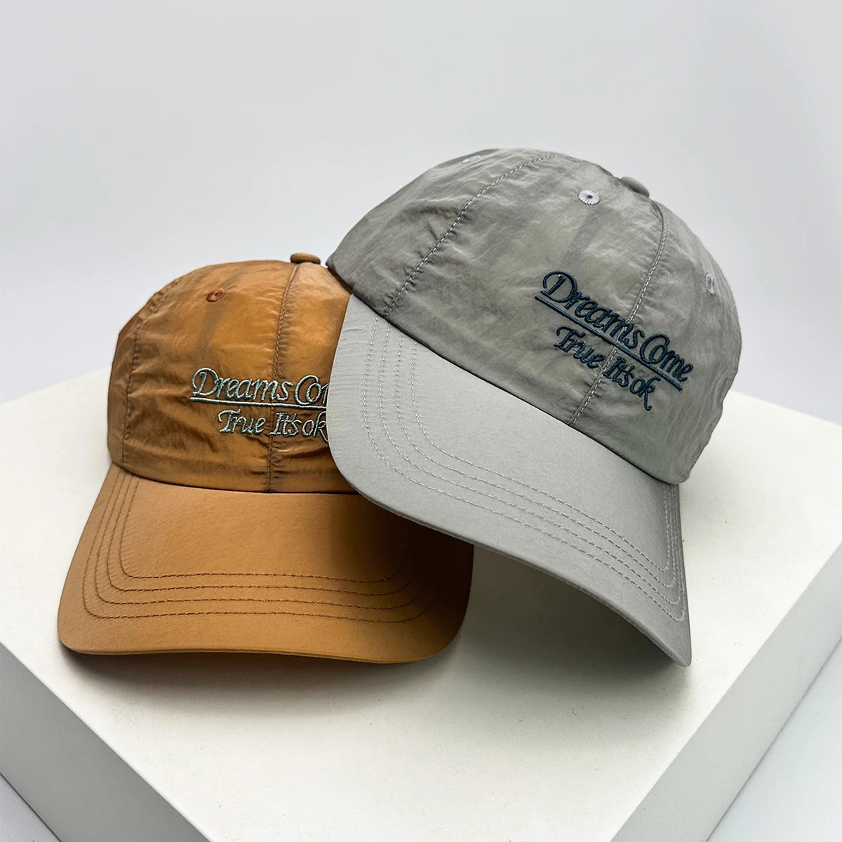 New Unisex Korean Quick Drying Embroidered Letters Baseball Hats Breathable Outdoor Sunshade Peaked Caps Versatile Fashion ins