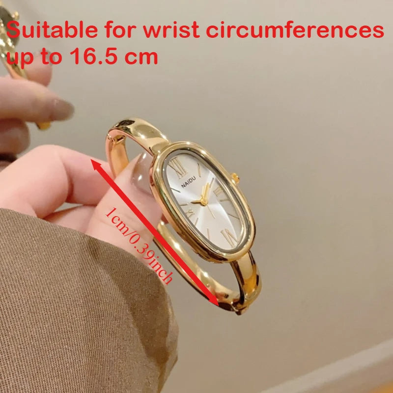 Top Brand Women Oval Roman Dial Quartz Watch Simple Gold Watch Ladies Bracelet Wristwatches Clock Dress Montre Femme Wholesale