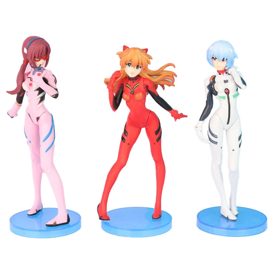 Neon Genesis EVANGELION Anime PVC Figures 3Pcs Ayanami Rei Asuka Langley Soryu
