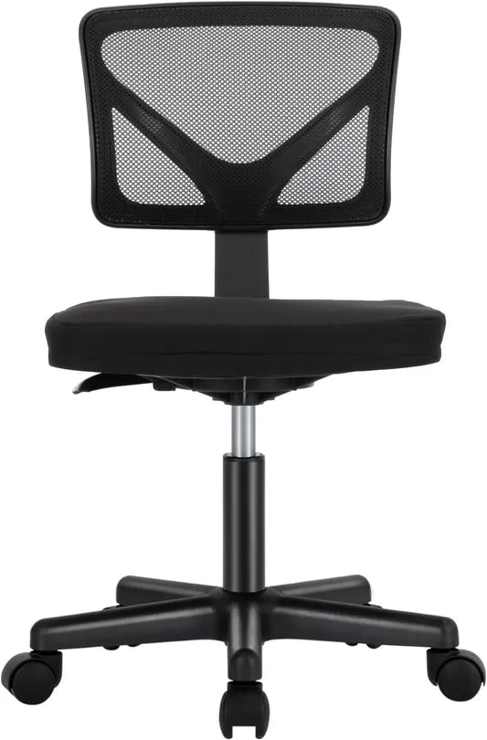 Ergonomic Low Back Computer Chair No Arms, Adjustable Rolling Mesh Swivel Chairs