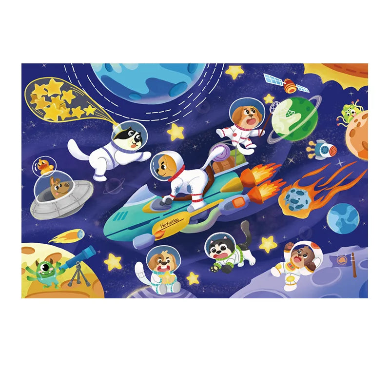 36pcs Carrying Jigsaw Puzzle Children Paper Large Pieces Puzzle Enlightenment Gift 3-6 Years Old Baby Toys Toddler Puzzle