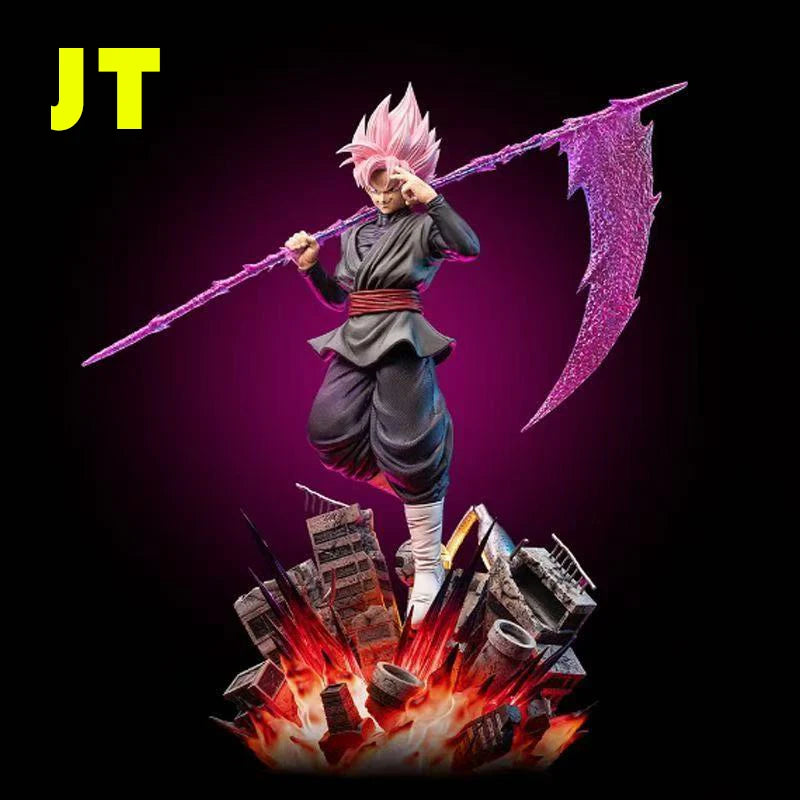 JT Statue 44.5cm/17.52inch Dragon Ball Z Zamasu Figure Led Base Black Goku Super Saiyan Action Figure Collection Model Toys Gift