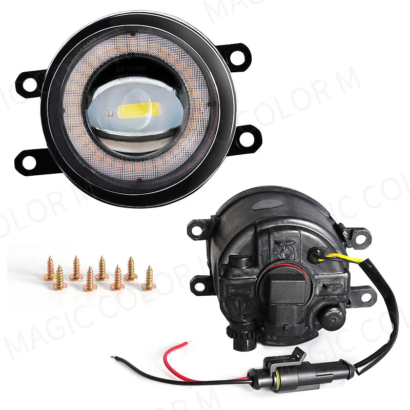 2 Pcs Angel Eye Fog Light For Toyota Highlander Kluger Avalon Prius C-HR CHR Estima 4Runner Car LED Len DRL Daytime Running Lamp