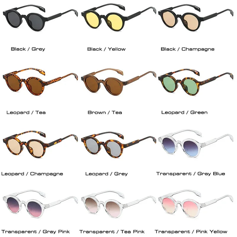 JNPCXI Retro Small Round Women Sunglasses Fashion Gradient Shades UV400 Punk Men Yellow Green Sun Glasses