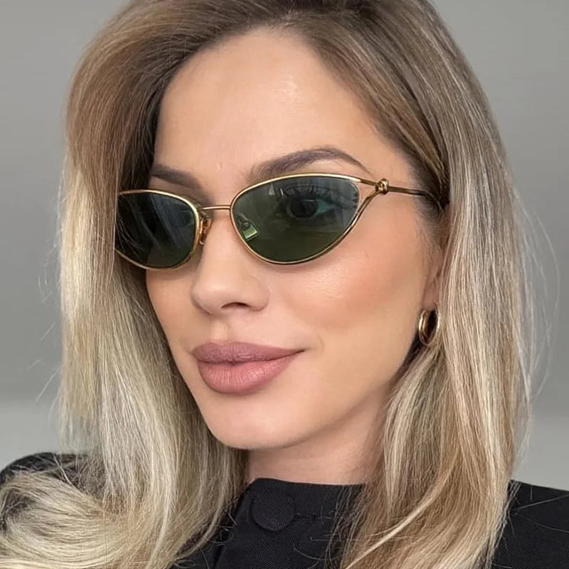 JNPCXI New Retro Metal Cat Eye Sunglasses Women Fashion Gradient Shades UV400