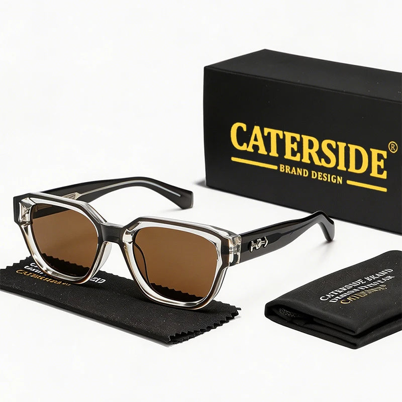 CATERSIDE Men Fashion Sunglasses High-Quality Pc Square Thick Frame Sun Glasses Women Business Festival Gifts Rational Glasses