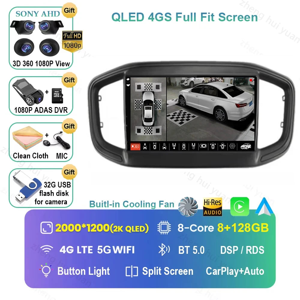 Android 16 CarPlay Auto Car Radio Multimedia navigation video Autoradio Stereo For Fiat Strada 2020 - 2022