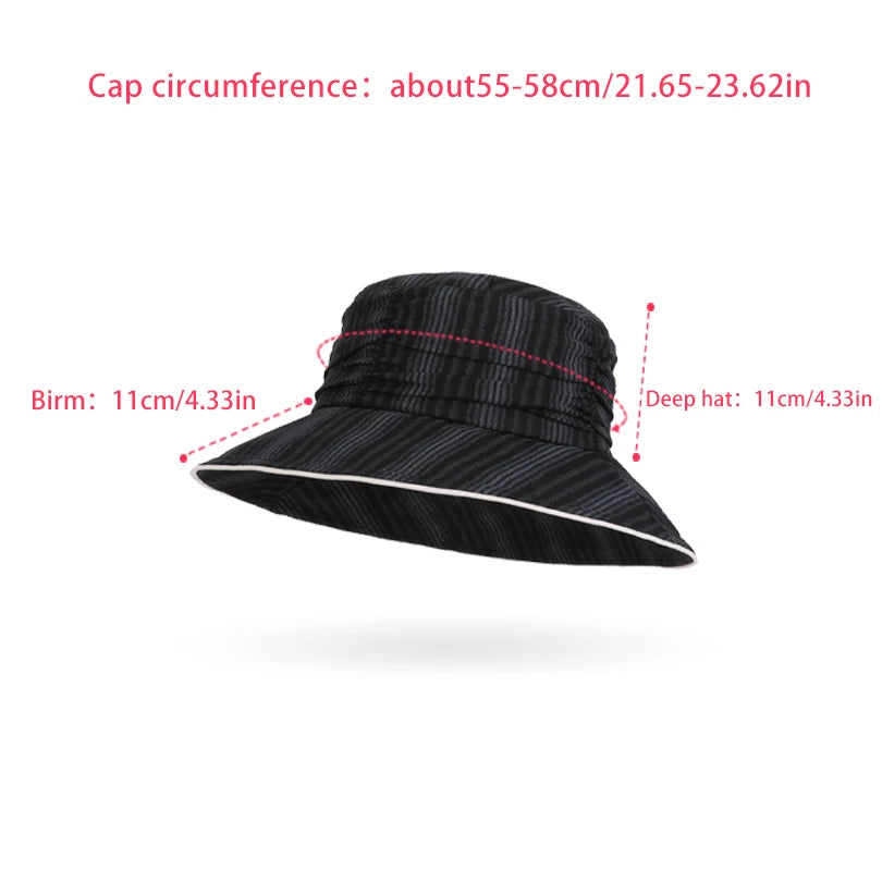 6145-New summer women's pleated sun-protective hat - versatile wide-brimmedfishermanhatfor outdoor activities,makingyourfacelook