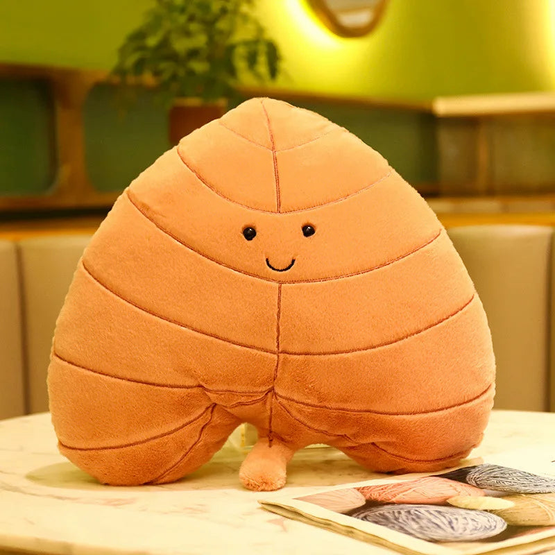 Creative Simulation Leaves Plush Hug Pillow Cartoon Maple Leaves Soft Stuffed Plant Soft Plushies Kids Toys for Girls Home Decor