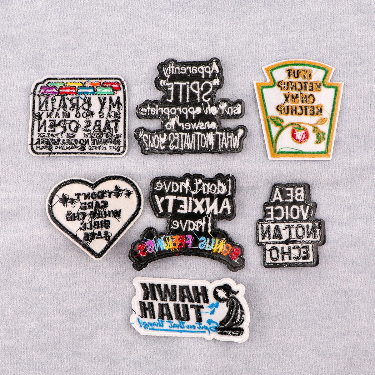 Humorous Letters Embroidery Patch Funny Quotes Iron On Patches For Clothing Thermoadhesive Patches On Clothes DIY Sew Badges