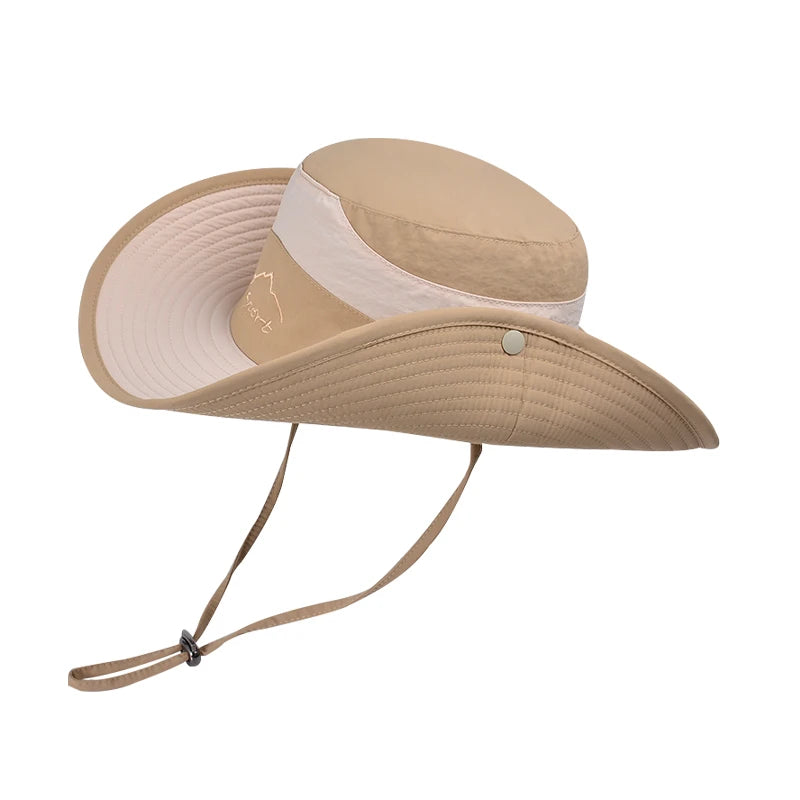 Xinbaoguan 100% Polyester 9233 New Spring/Summer Outdoor Sunshade Hat for Men and Women Mountaineering Big Eaf Fisherman Hat