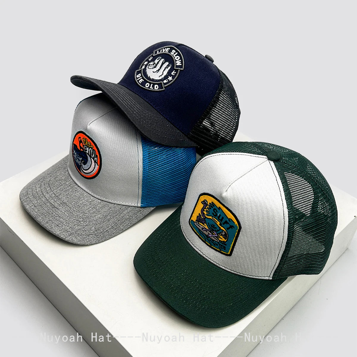 New Men Women Color Block Letter Embroidery Baseball Hats Breathable Mesh Sunshade Personal Trucker Caps Versatile Fashion Retro