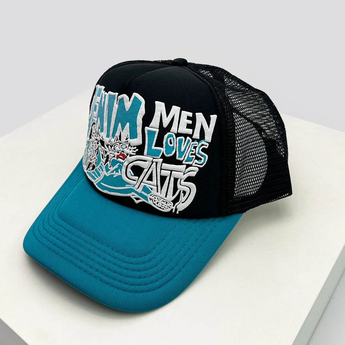 New Unisex 3D Printed Colored Letter Personal Baseball Hats Sunshade Hip Hop Breathable Color Block Trucker Caps Mesh Versatile