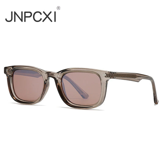 JNPCXI Retro Square Polarized Sunglasses Men Women Luxury Sun Shades Metal Core CP Acetate Driving Glasses UV400