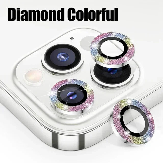 3Pcs diamond Colorful Camera Lens Protector iPhone 11-15 ProMax 14/13 Mini 15 Plus
