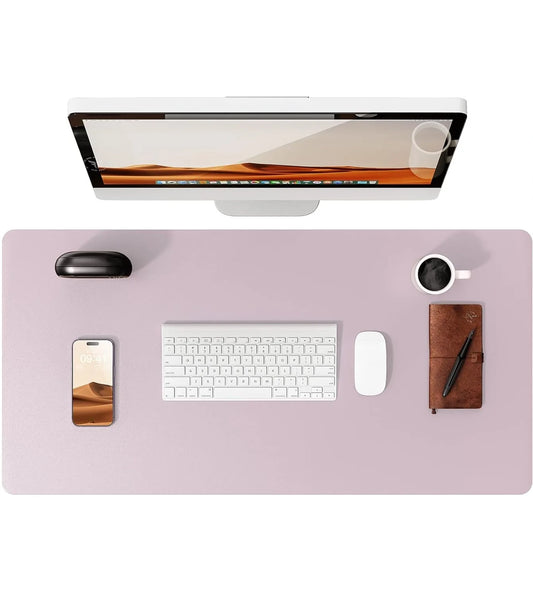 Large Lavender Mouse Pad, Office Desk Mat, Non-Slip PU Leather Desk Pad Protector