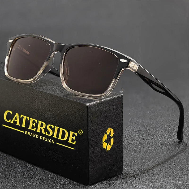 CATERSIDE New Polarized Sunglasses Men TR90 Square Ultralight Fashion Sun Glasses Women's Brand Driving Party Glasses Gift Set