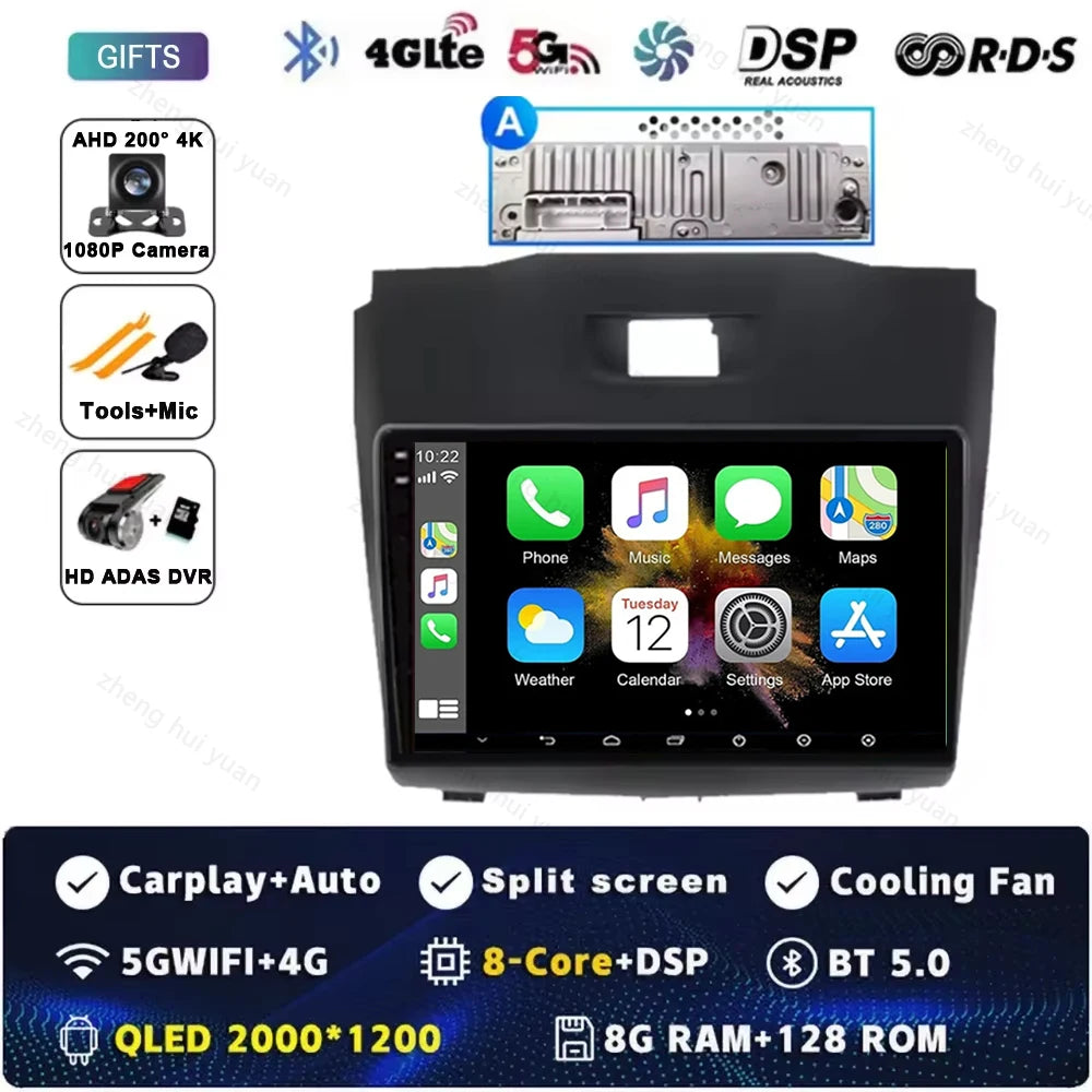 Android 15 Car Carplay Player For Chevrolet Holden S10 TRAILBLAZER COLORADO ISUZU DMAX GPS Radio Audio Multimedia Stereo BT Navi