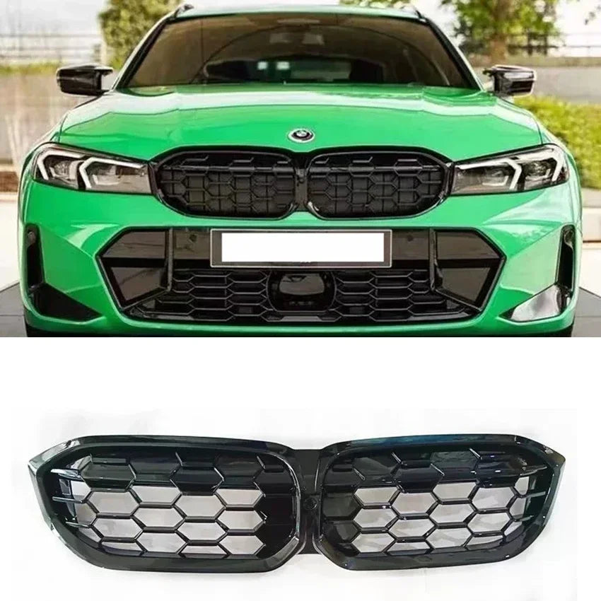 For BMW 3 Series G20 G21 2022-2025 330i 320d M340i Front Kidney Double Slat Diamond Grille Grill Center Grid Mesh Tuning Part