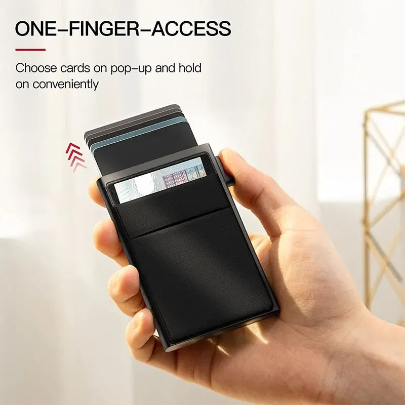 RFID Slim Credit Card Holder for Men | Minimalist Metal Wallet Luxury Case