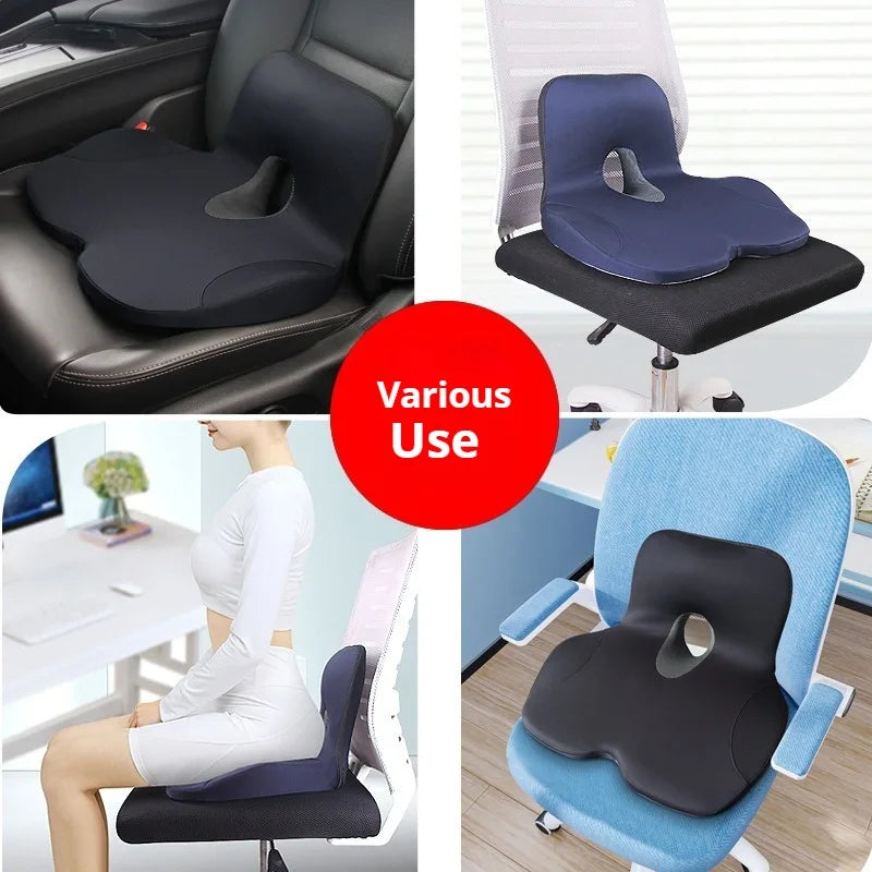 L-Shaped Cushion Memory Foam Office Chair Seat Cushion AntiSlip Increase Support