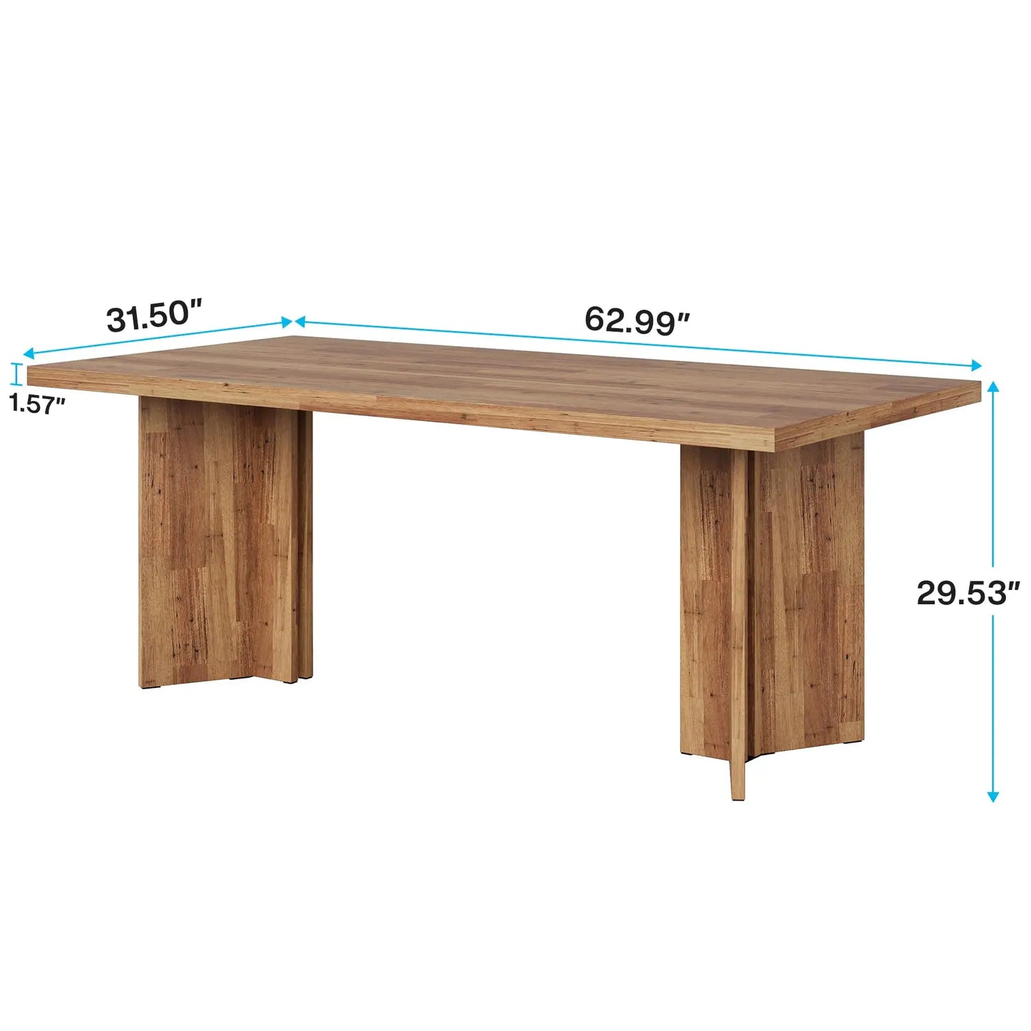 Tribesigns 63" Dining Table for 4-6, Farmhouse Kitchen Table with Large Tabletop
