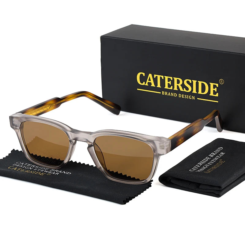 CATERSIDE Retro Square Sunglasses Men Punk Small Frame Brand Designer Sun Glasses Women Outdoor Travel Party Eyewear Best Gift