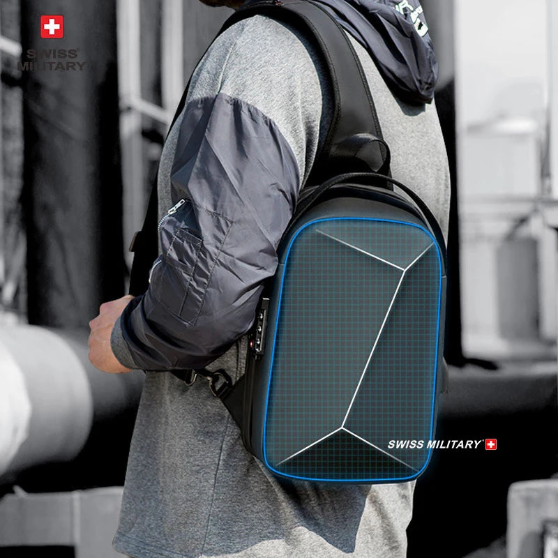 SWISS Fashion Multifunction Bag Men’s Anti-Theft Waterproof Shoulder Business Bag