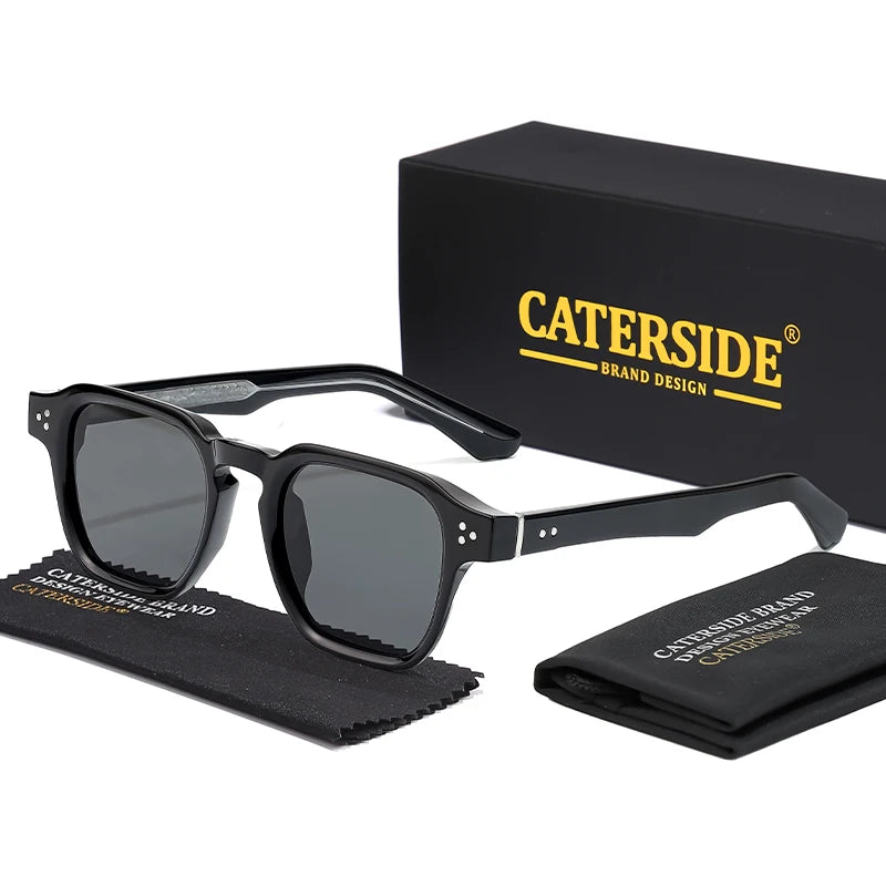CATERSIDE Fashion Square Men Sunglasses Women Core Insert Temple Luxury Brand Sun Glasses Travel Beach Party Festiva Gifts