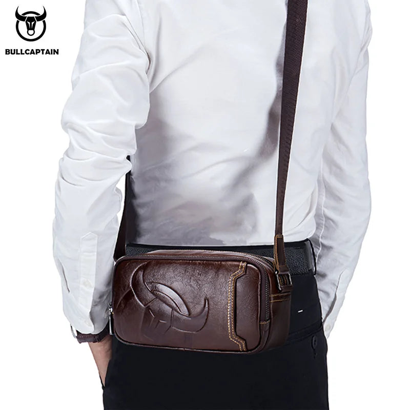 BULLCAPTAIN Brand Men's Crossbody Shoulder Bags High Quality Fashion Male Bages Business Man Messenger Bag Genuine Leather Bag's