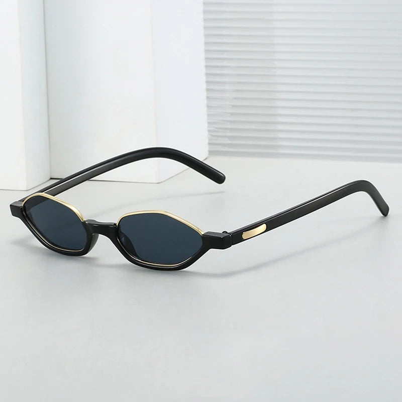 JNPCXI New Semi-Metal Polygon Cat Eye Women Orange Sunglasses Fashion Candy Color Shades UV400 Men Sun Glasses