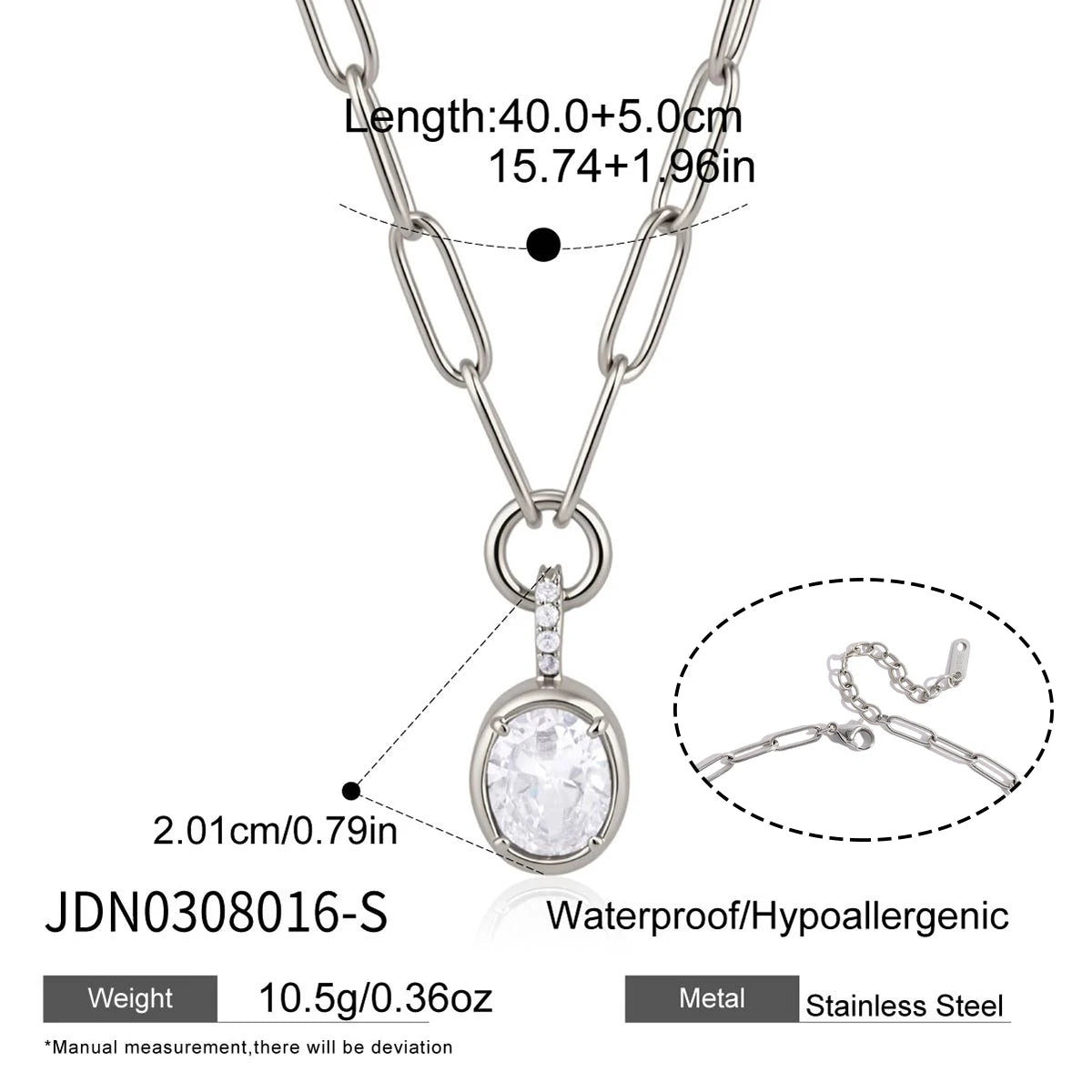 Uworld Delicate Geometric Round Heart Zircon Pendant Necklace For Women Minimalist Stainless Steel Necklace Fashion Jewelry Gift