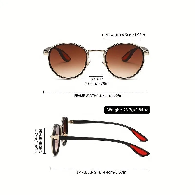 Retro Round Frame Fashion Glasses for Men and Women - Retro Hop Style with Black Lens