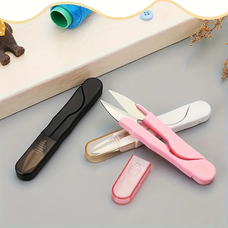 Portable Safe Sewing Scissors, Thread Cutting Scissors, Embroidery Cross Stitch U-shaped Scissors, Wondenful Gift
