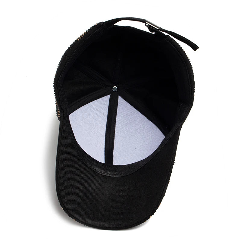 Women's Baseball Cap Fashion Rhinestone Personality Street Hip Hop Caps For Female Summer Outdoors Sun Visor Hat Adjustable