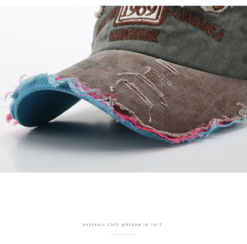 Retro Letter Embroidery Baseball Caps, Men Women Cotton Adjustable Casual Hats