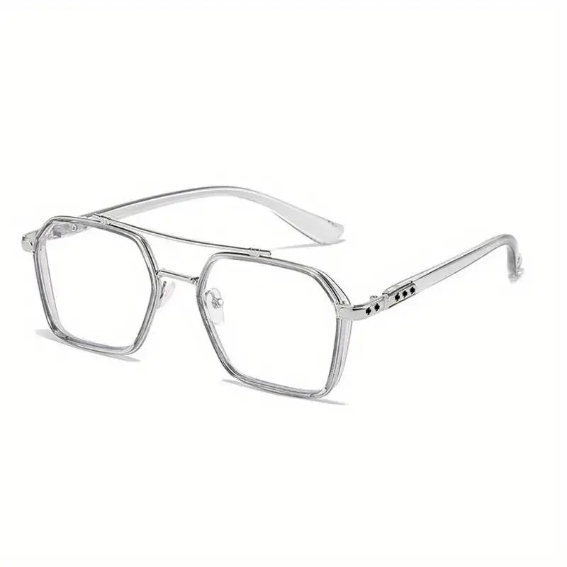 3pcs Men's and Women's Retro Full Frame Trapezoidal Flat Light Glasses Comfortable Glasses Fashionable Glasses