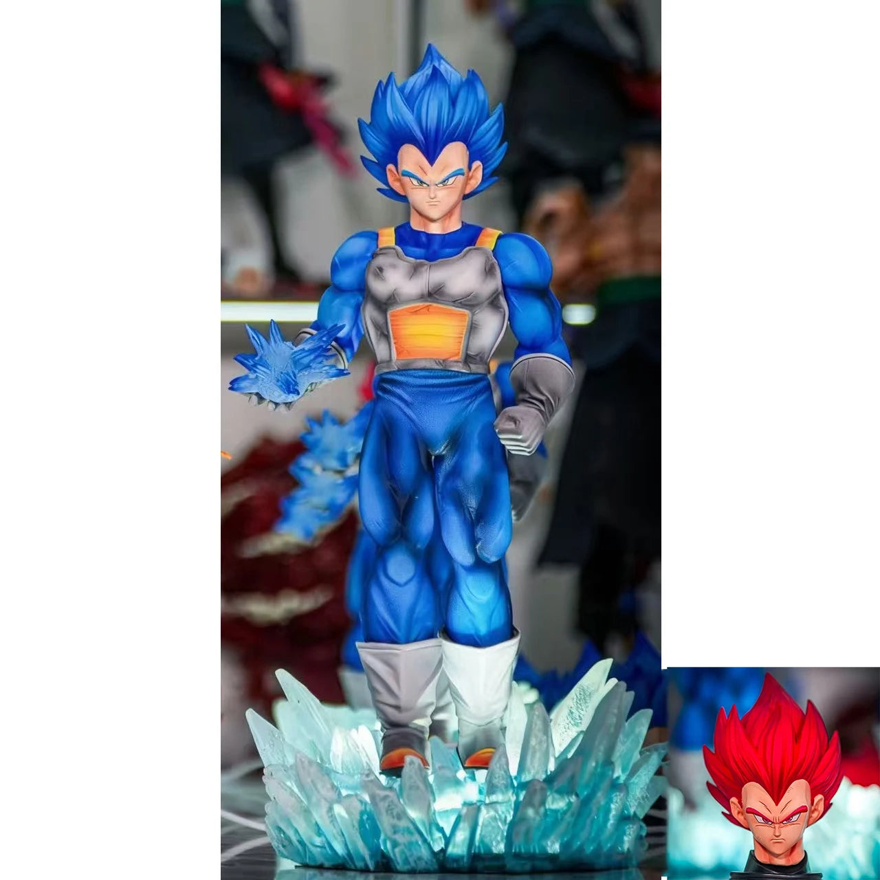 JT Statue Dragon Ball Z Majin Vegeta Figure Vegeta Blue JT Goku Led Base Super Saiyan Action Figures Collection Model Toys Gift
