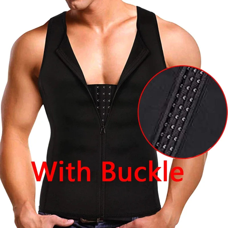 Men's Slimming Compression underTank Top Shaper Vest with Zipper & Back Support