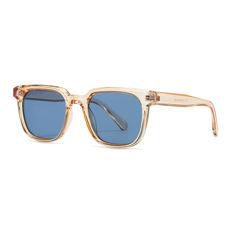 JNPCXI New Fashion Square Sunglasses Women Gradient Orange Candy Color Shades UV400 Retro Rivets Men Trending Sun Glasses