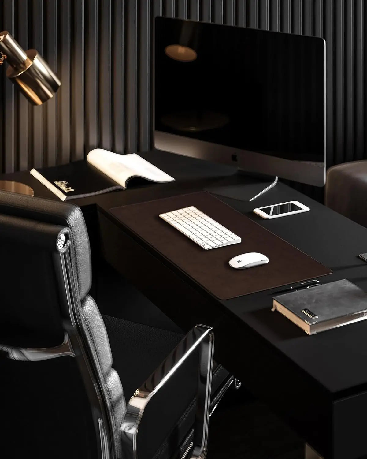Top Grain Leather Extended Mouse Pad – Large Desk Mat for Office & Home,  Non-Slip Base, Durable & Stylish Workspace Accessory