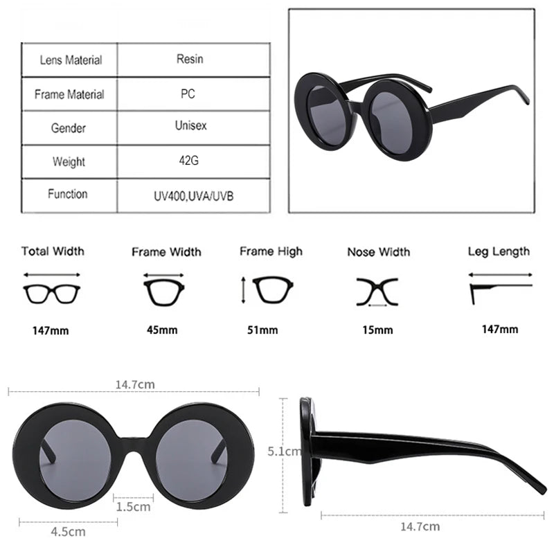 JNPCXI Fashion Oversized Women Oval Orange Colorful Sunglasses Retro Gradient Punk Men Sun Glasses