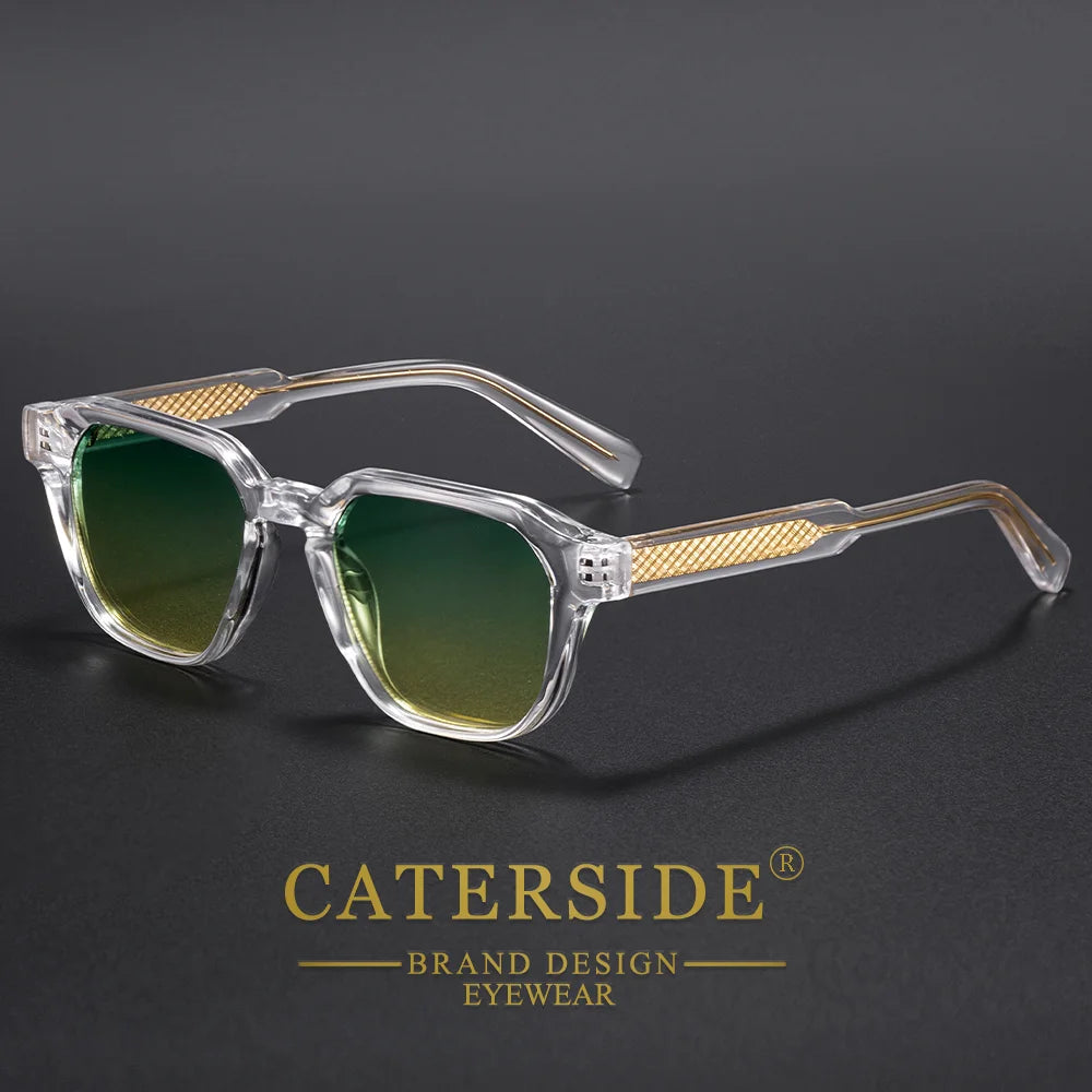CATERSIDE Fashion Men's Sunglasses Square Frame Luxury Brand Design Sun Glaasses Women's Outdoor Travel Beach Glasses Uv400