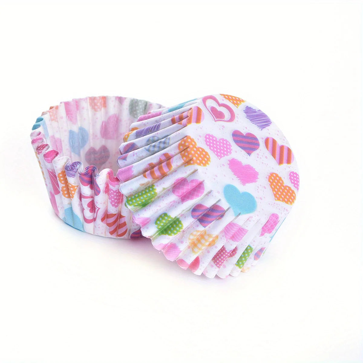 100pcs Mini Cake Liner Stand Cake Greaseproof Paper Tray Cupcake Cups, Cute Pattern, for Birthday Party Favors, Baking