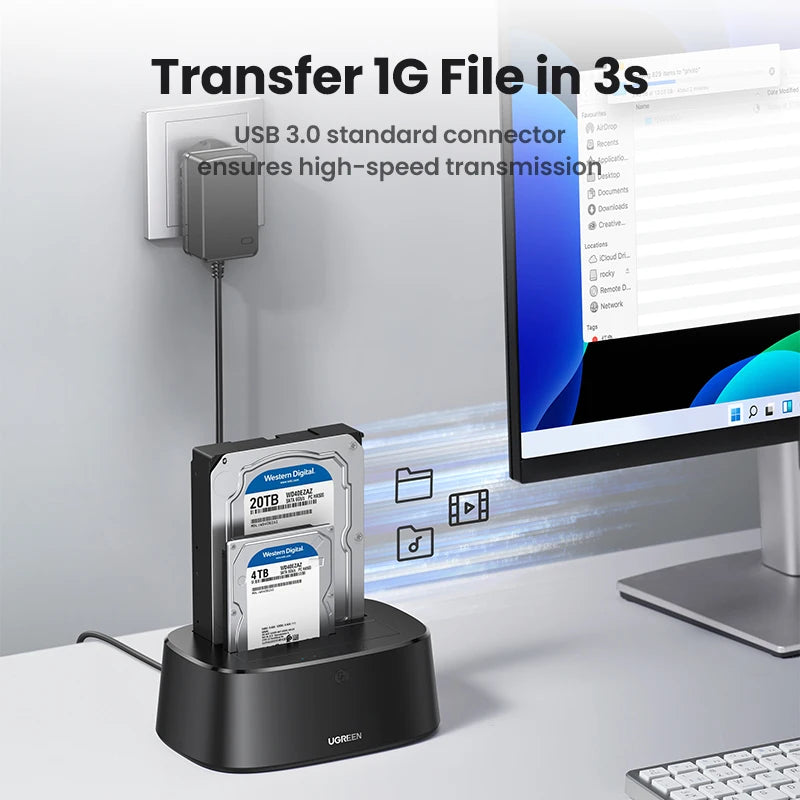 HDD Docking Station SATA to USB 3.0 Adapter 2.5 3.5 SSD Disk Case Hard Drive