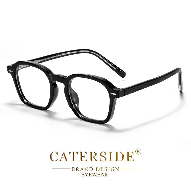 CATERSIDE Square Men's Optical Eyeglass Frame Retro High Quality Brand Eyewear Women's Anti Blue Light Decoration Glasses